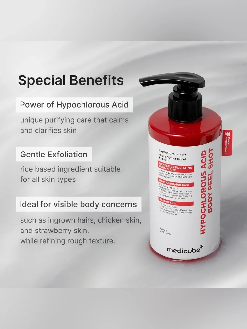 Medicube Hypochlorous Acid Body Peel Shot - Gentle Exfoliating Body Care